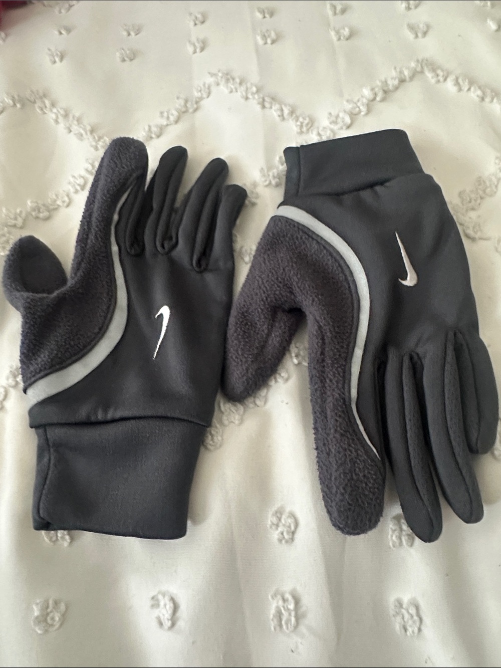 Nike Black & Gray Dri-Fit Running Gloves